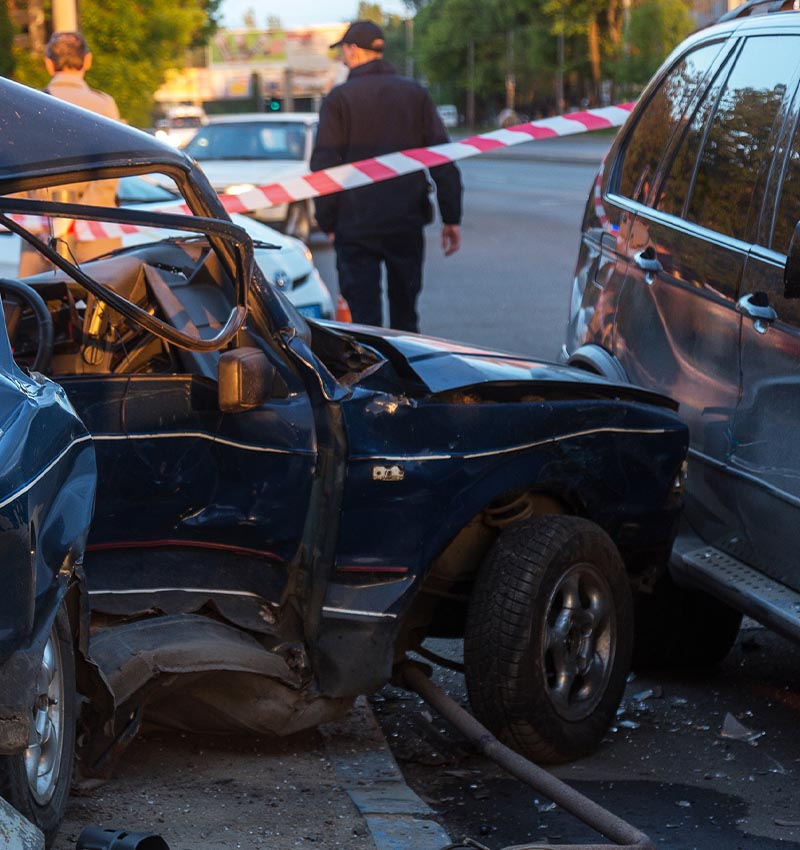 Car wreck scene